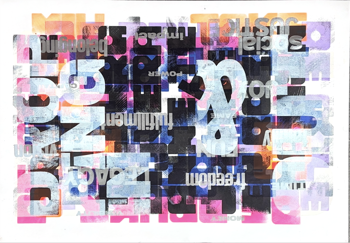 Partizipativer Posterdruck und Titelbild der Projektpublikation Eines von 50 Unikaten, gedruckt bei MIZDRUK, Aarle-Rixtel