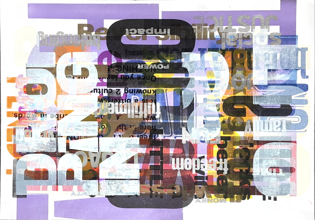 Partizipativer Posterdruck und Titelbild der Projektpublikation Eines von 50 Unikaten, gedruckt bei MIZDRUK, Aarle-Rixtel